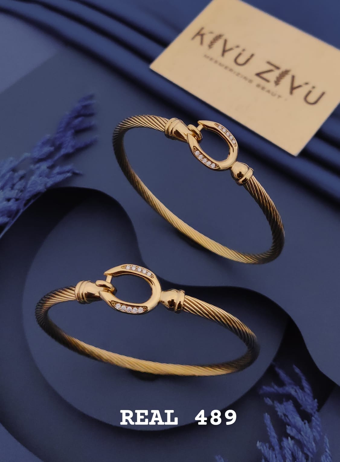 Crystal Oval Cable Gold-Tone Bracelet