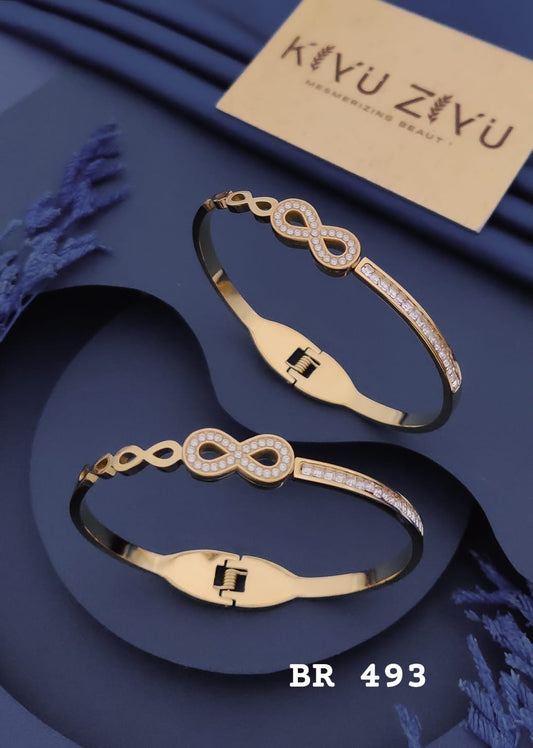 Infinity Crystal & Baguette Gold-Tone Bracelet
