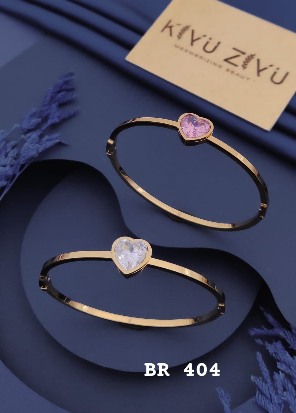 Golden Heart Crystal Open Cuff Bracelet