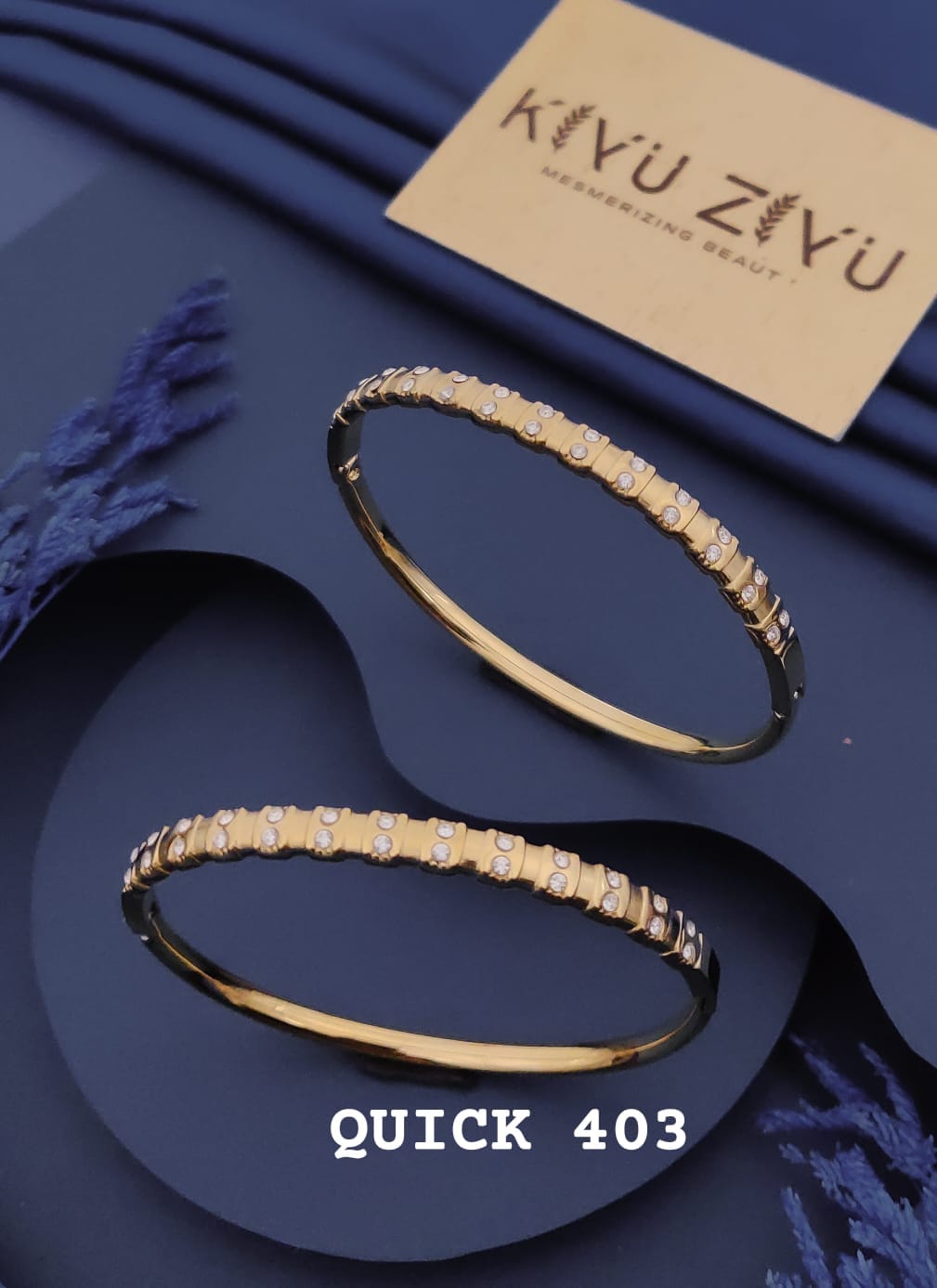 Golden Crystal Curve Open Cuff Bracelet