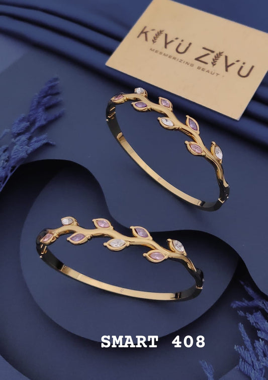 Golden Marquise Crystal Vine Open Cuff Bracelet