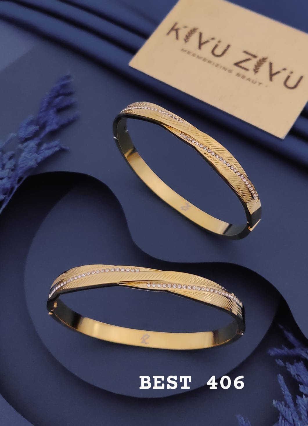 Radiant Ridge Crystal Gold-Tone Bracelet