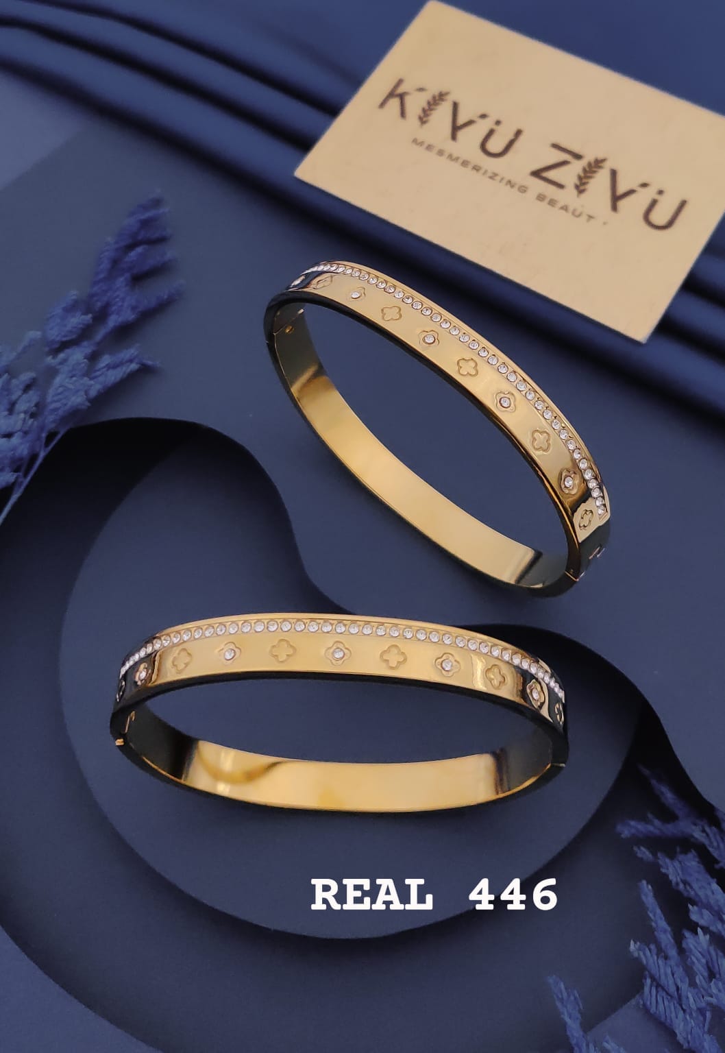 Clover Crystal Gold-Tone Statement Bracelet
