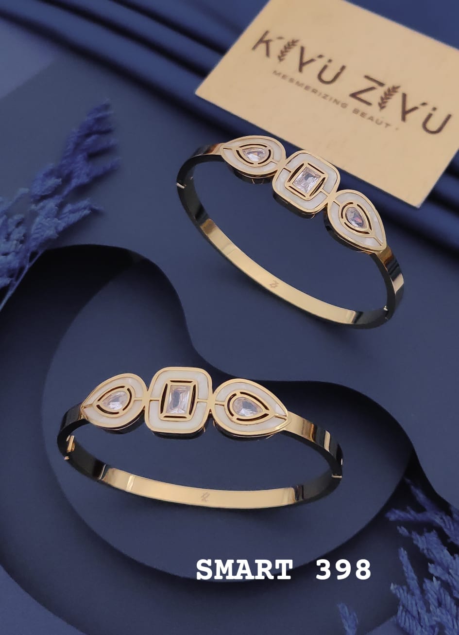 Geometric Crystal Trio Gold-Tone Bracelet