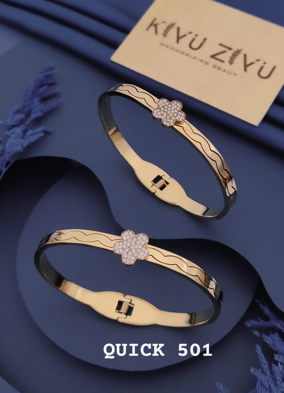 Golden Crystal Clover Adjustable Bracelet