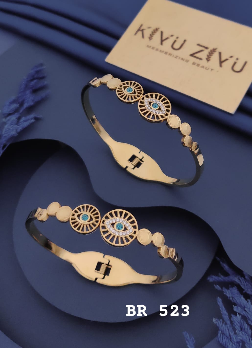 Golden Evil Eye Crystal Adjustable Bracelet