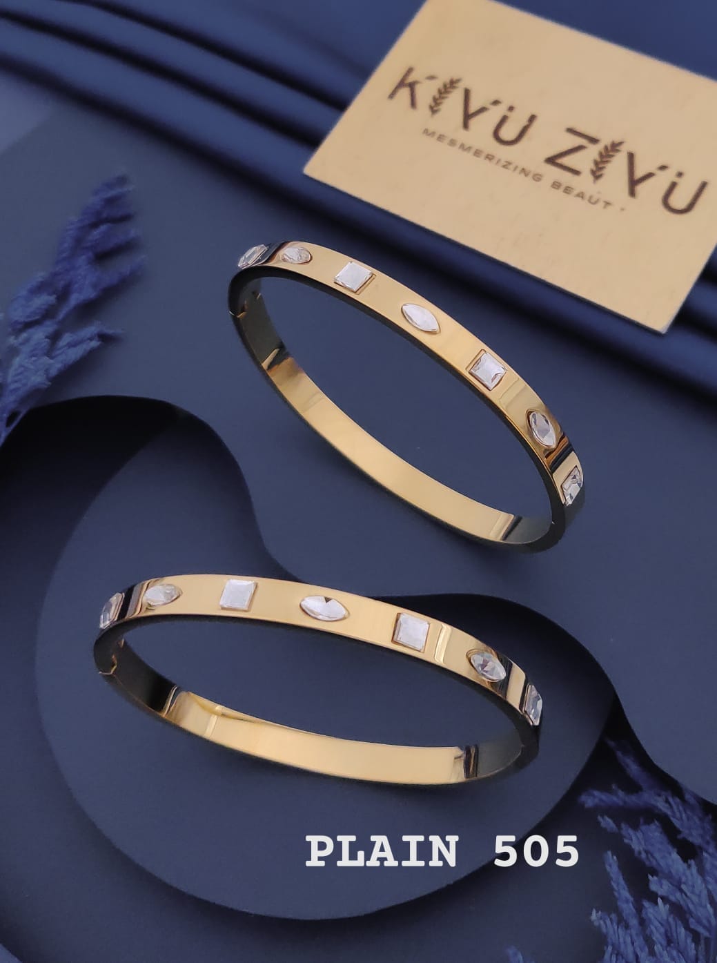 Geometric Crystal Gold Bracelet