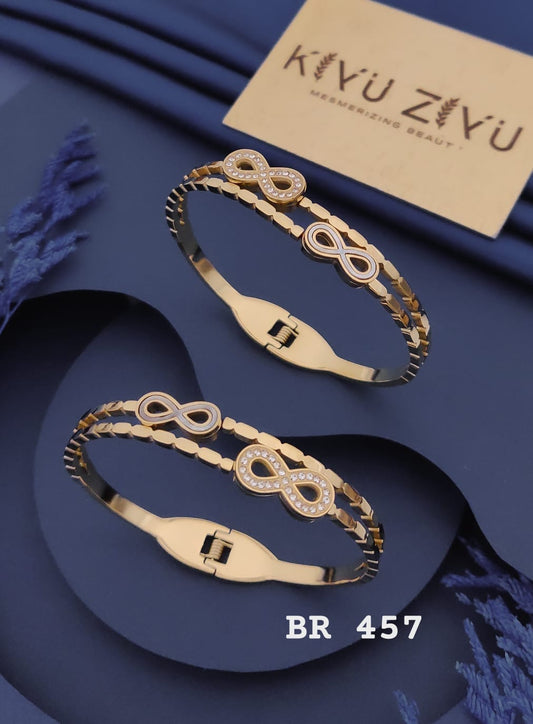 Infinity Teardrop Crystal Gold Bracelet