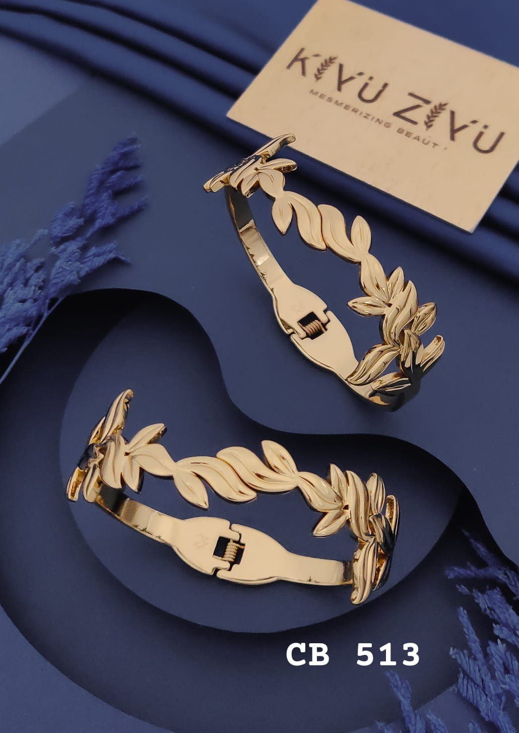 Golden Leaf Design Adjustable Bracelet