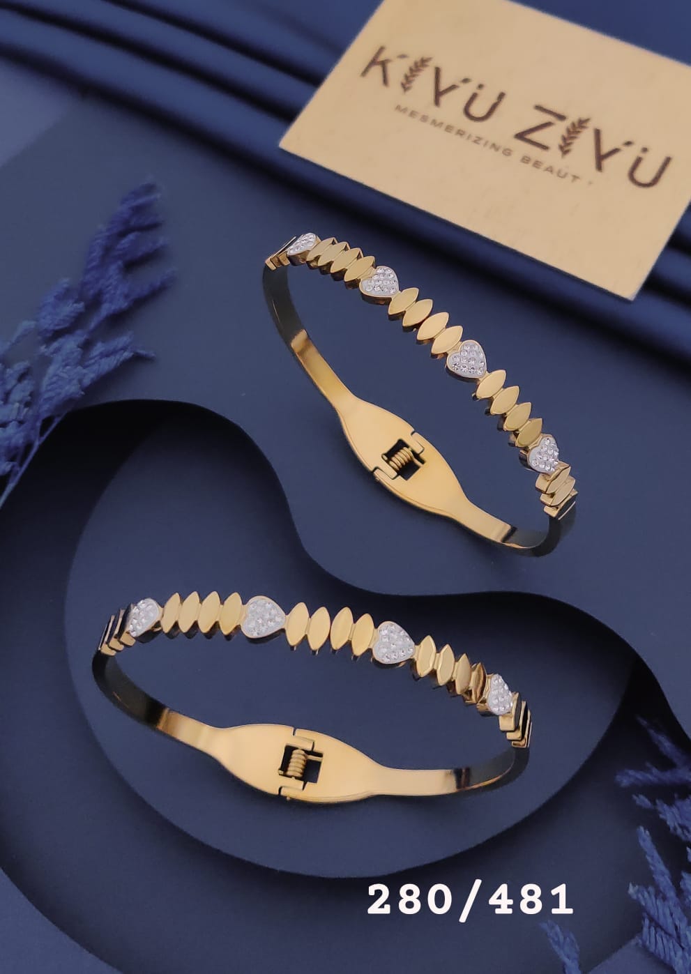 Golden Crystal Leaf Adjustable Bracelet