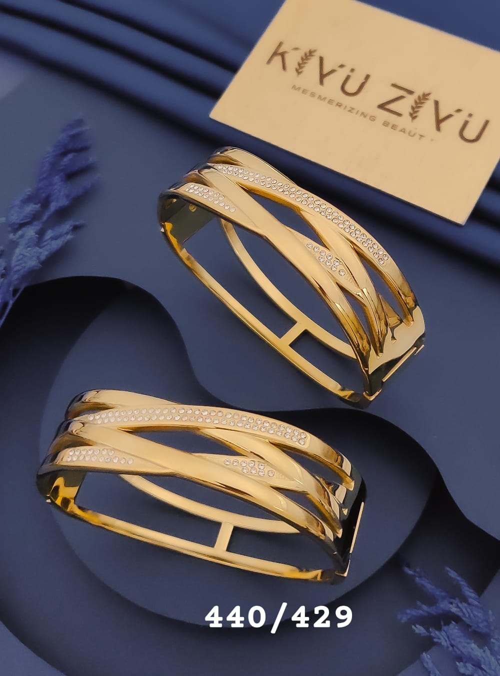 Crystal Wave Layered Gold Bracelet