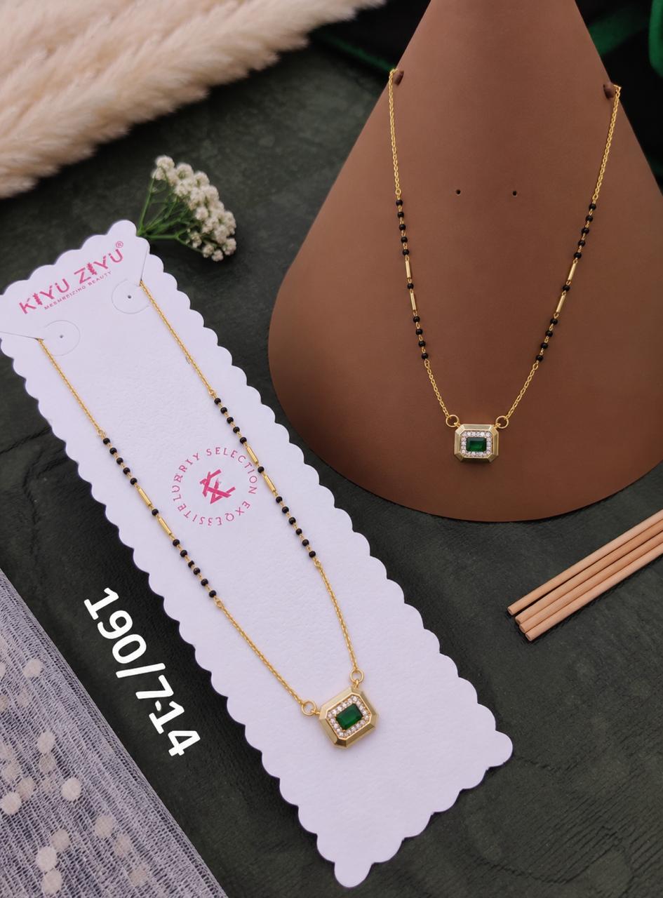 Golden Fan Crystal Mangalsutra