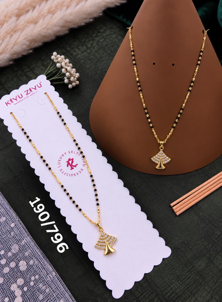 Crystal Fan Pendant Mangalsutra