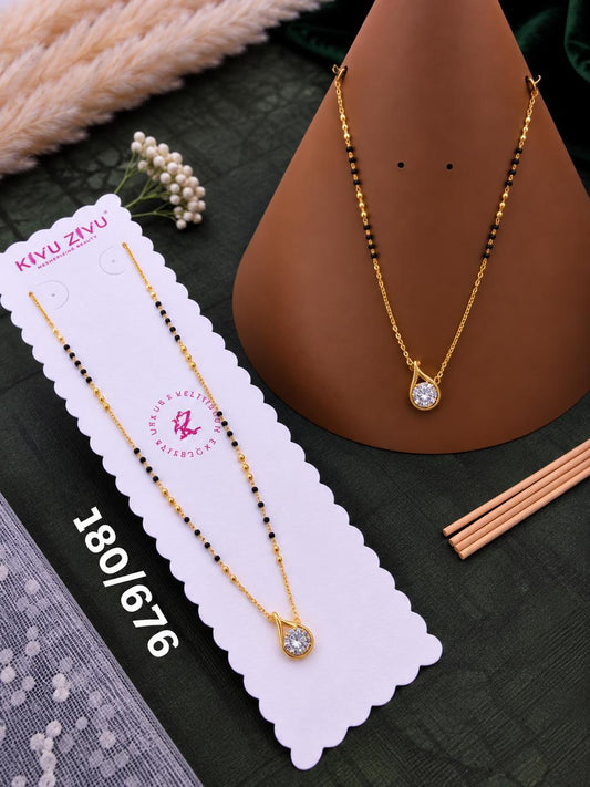 Crystal Teardrop Pendant Mangalsutra