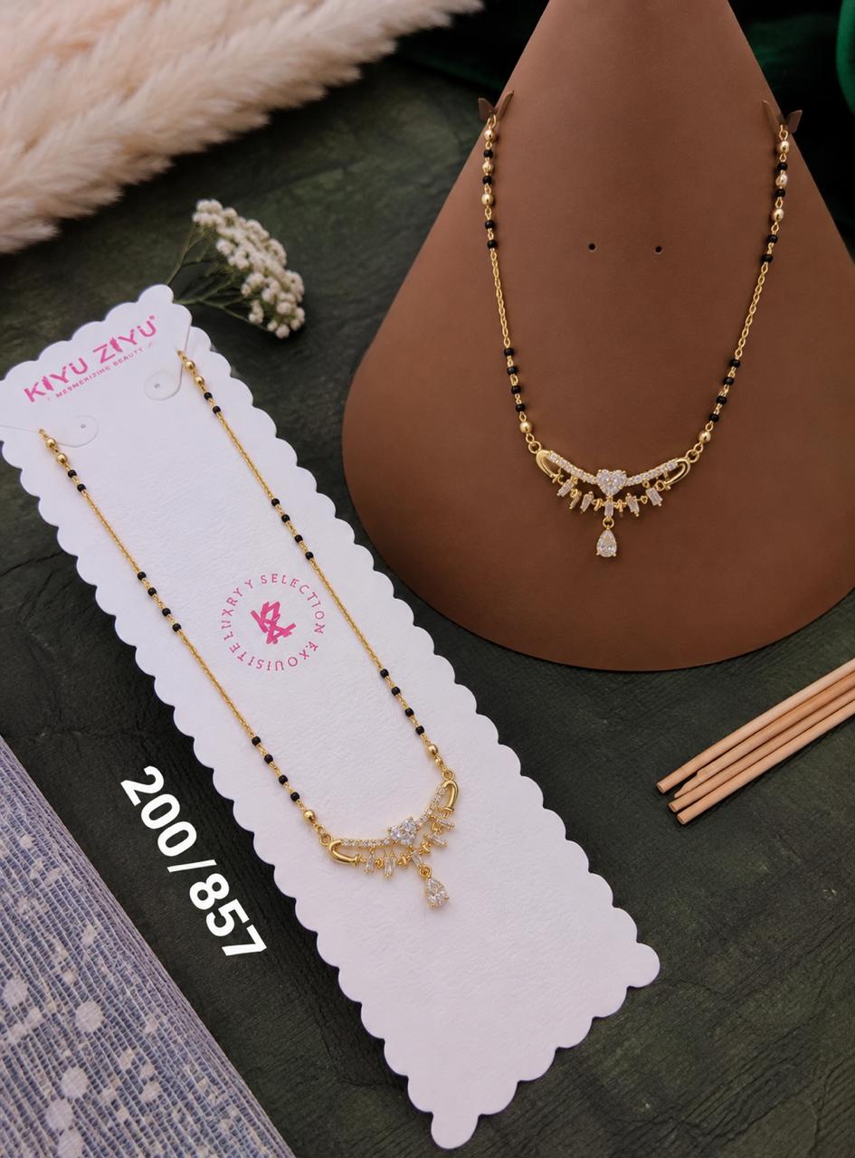 Elegant Crystal Fringe Heart Mangalsutra