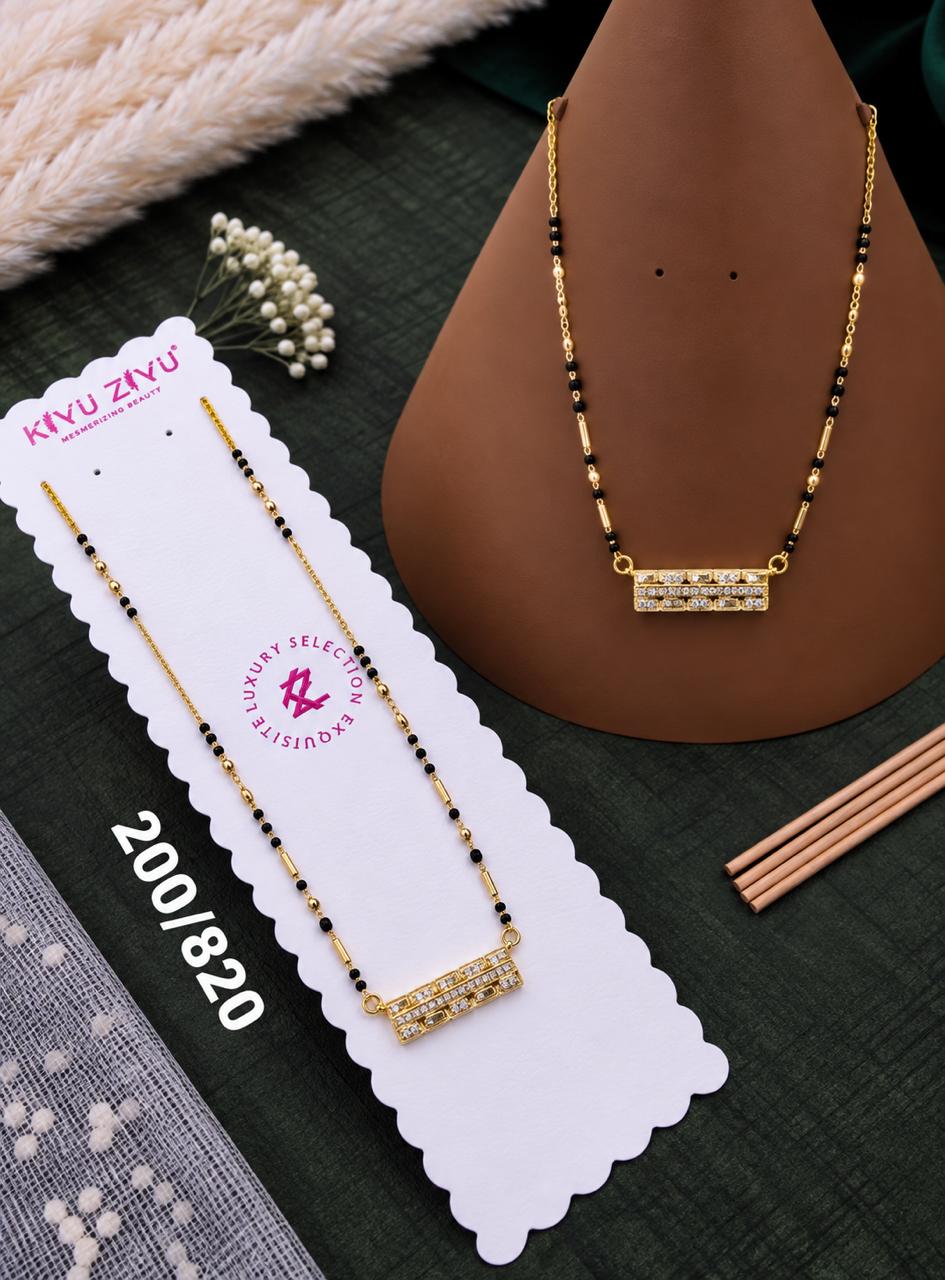 Golden Crystal Bar Mangalsutra