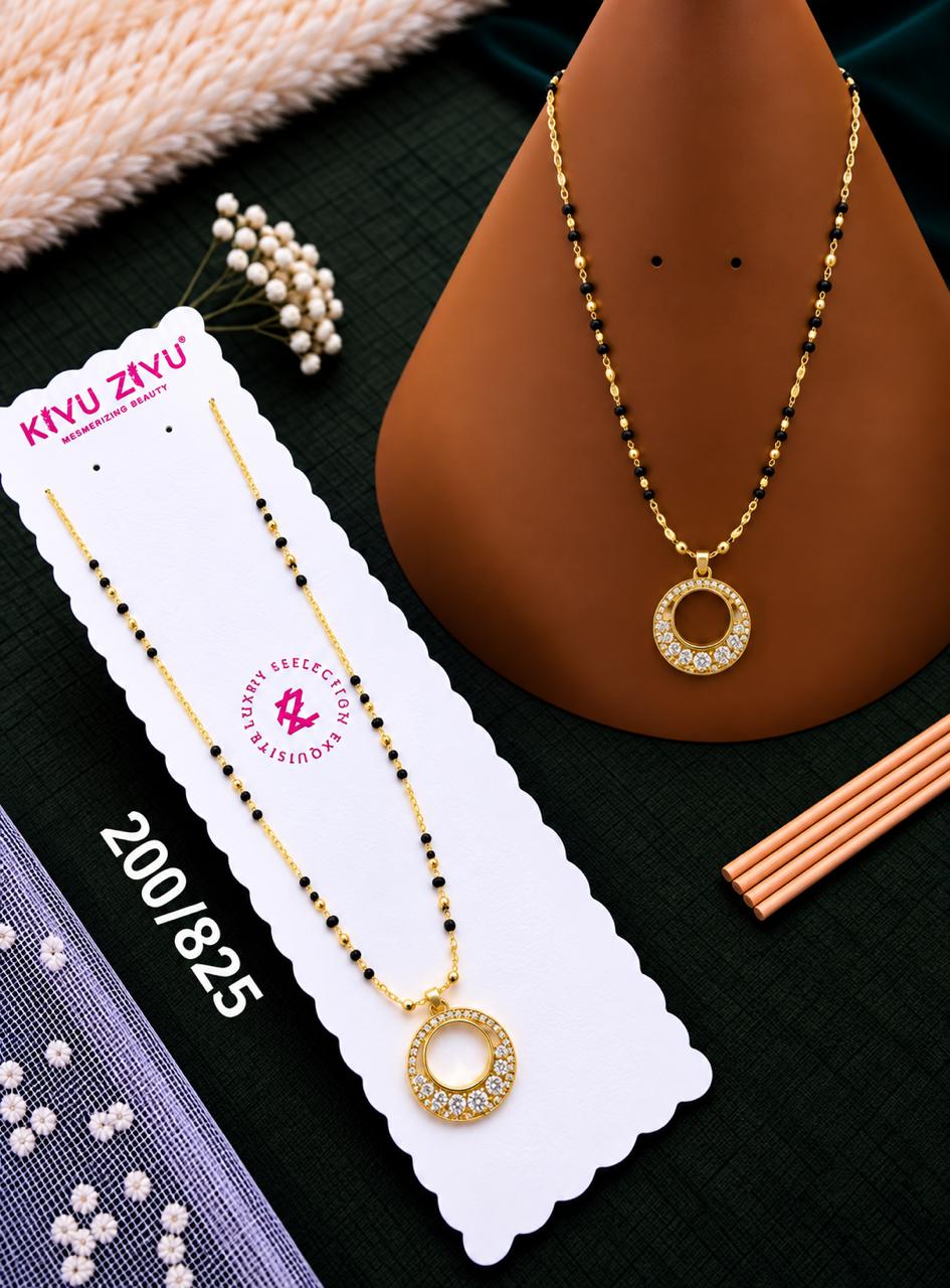 Crystal Circle Pendant Mangalsutra