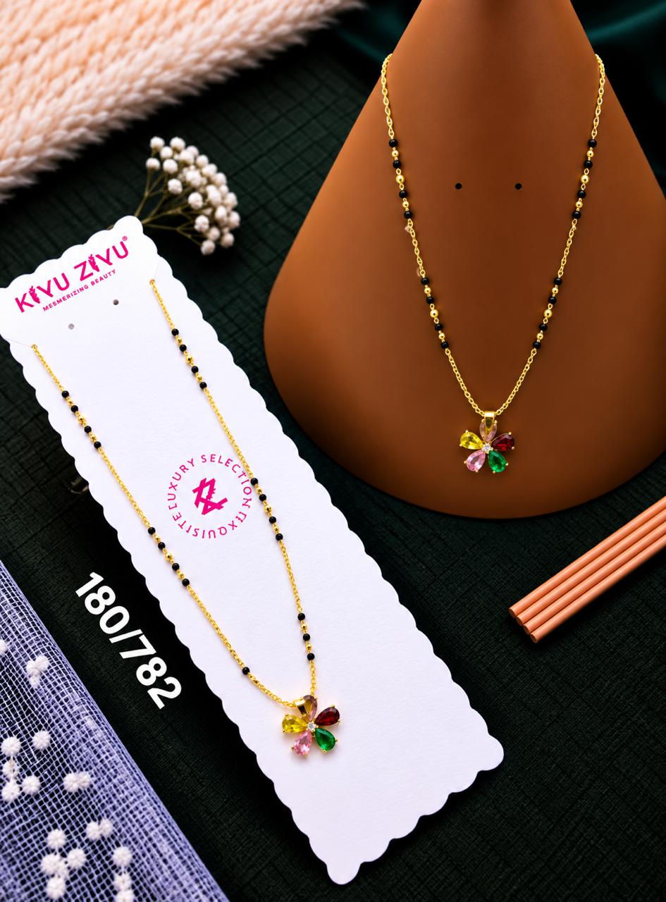Multicolor Crystal Flower Mangalsutra