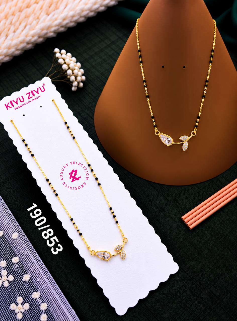 Dual Leaf Crystal Mangalsutra