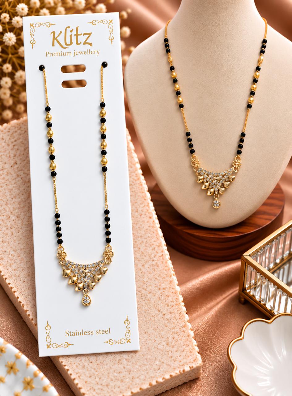Golden Crystal Charm Mangalsutra