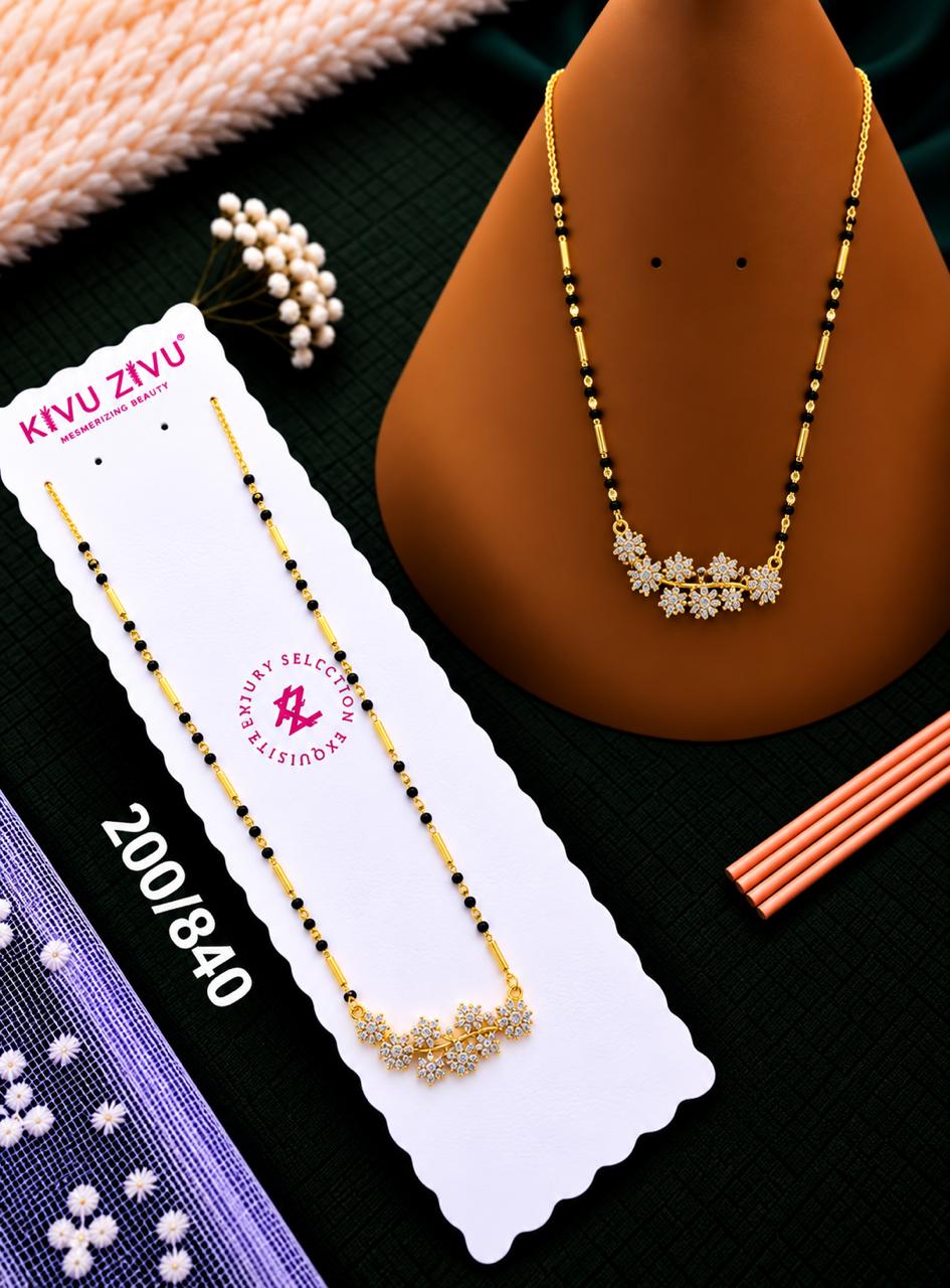 Floral Crystal Cluster Mangalsutra
