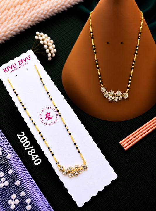 Floral Crystal Cluster Mangalsutra
