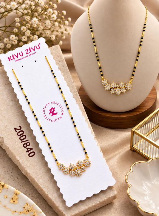 Crystal Floral Cluster Mangalsutra