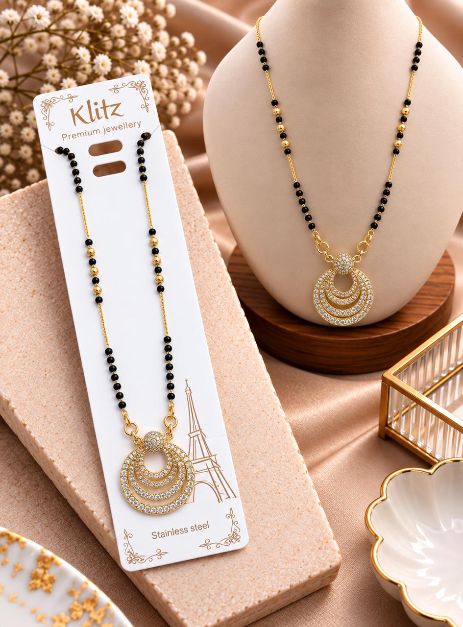 Golden Crystal Circle Mangalsutra