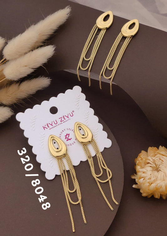 Golden Crystal Half-Hoop Earrings