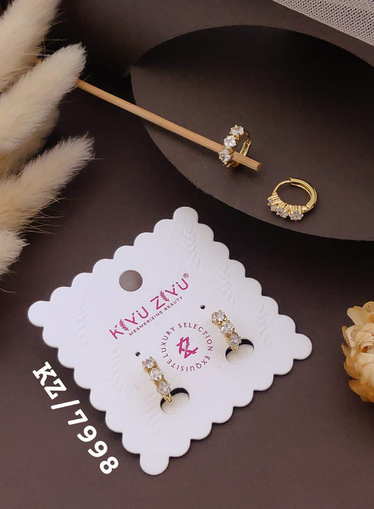Golden Crystal Cluster Hoop Earrings