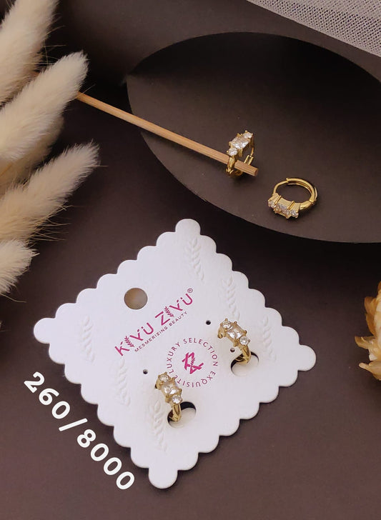 Golden Crystal Trio Hoop Earrings