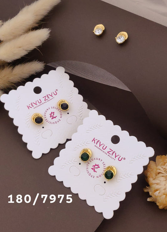 Classic Round Crystal Stud Earrings