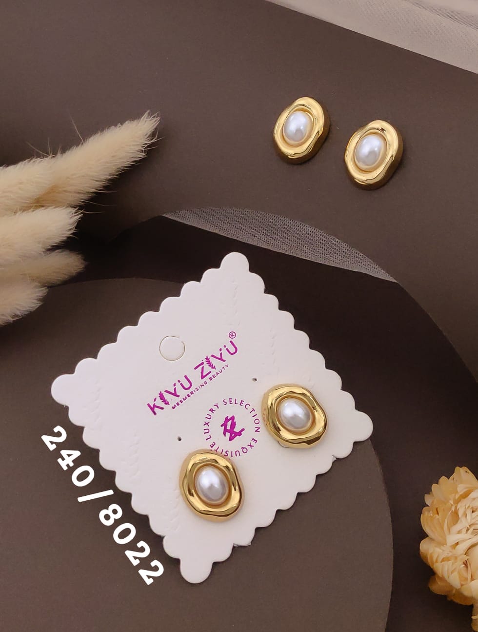 Elegant Pearl Halo Stud Earrings