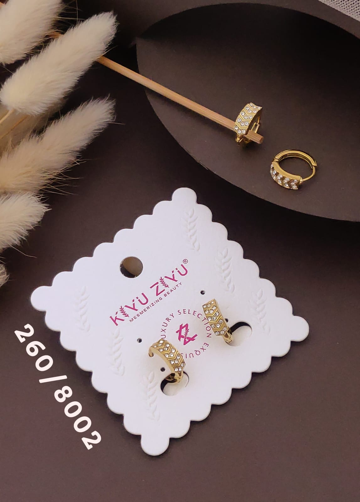 Crystal Pavé Gold Hoop Earrings