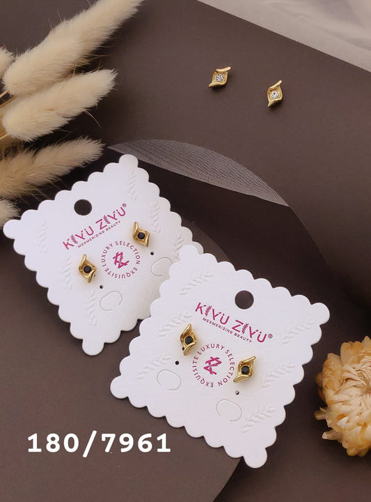 Elegant Stone Gold Stud Earrings