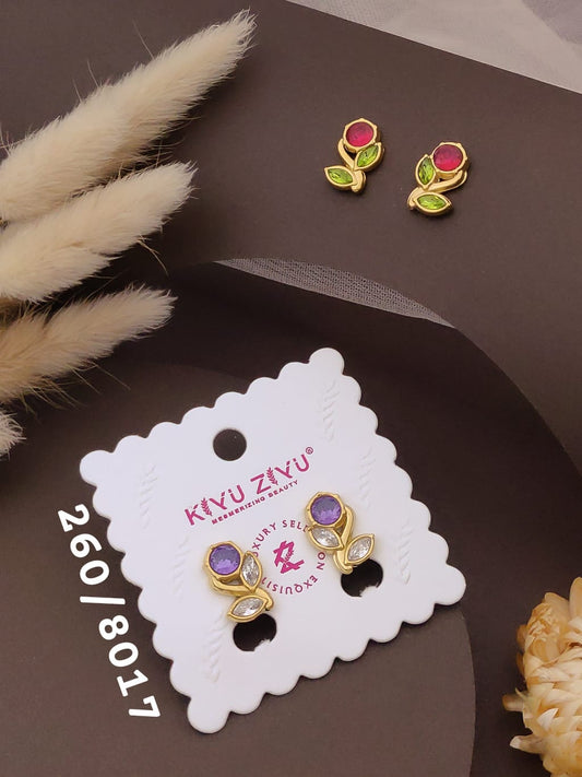 Royal Bloom Purple Stone Earrings