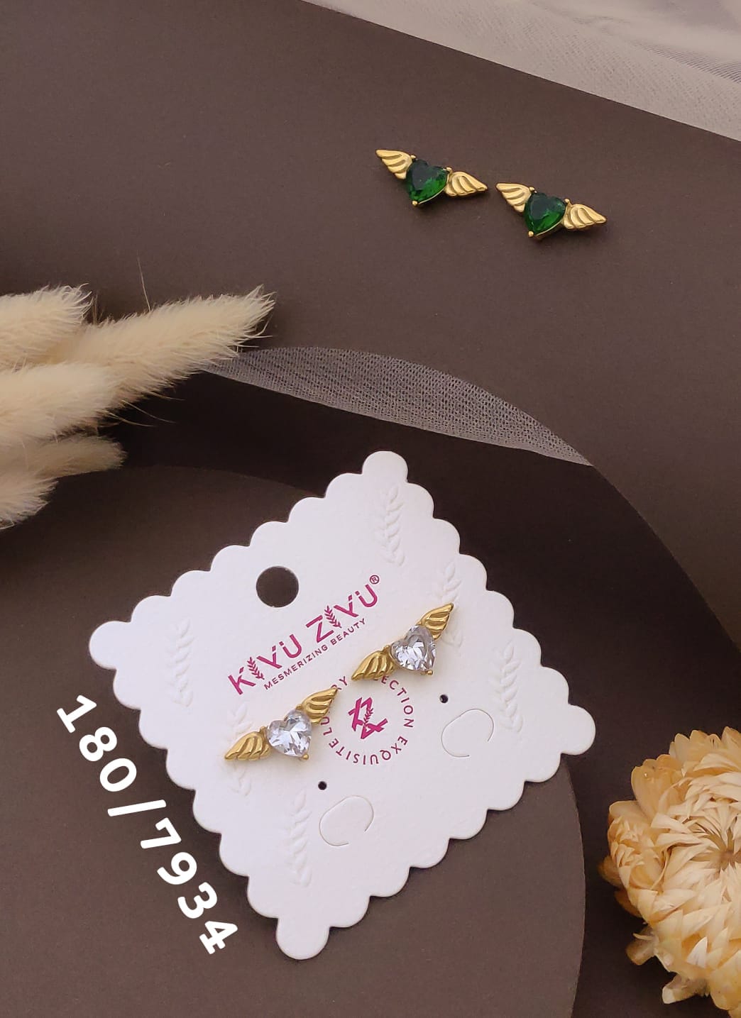 Angel Heart Crystal Stud Earrings
