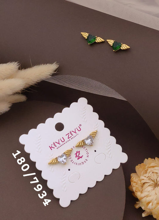 Angel Heart Crystal Stud Earrings