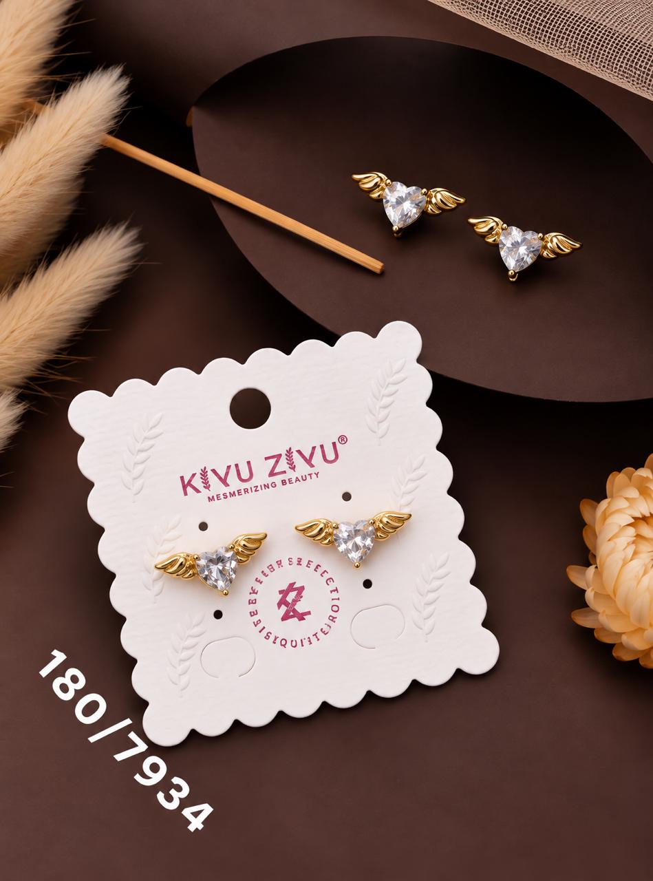 Angel Heart Crystal Stud Earrings