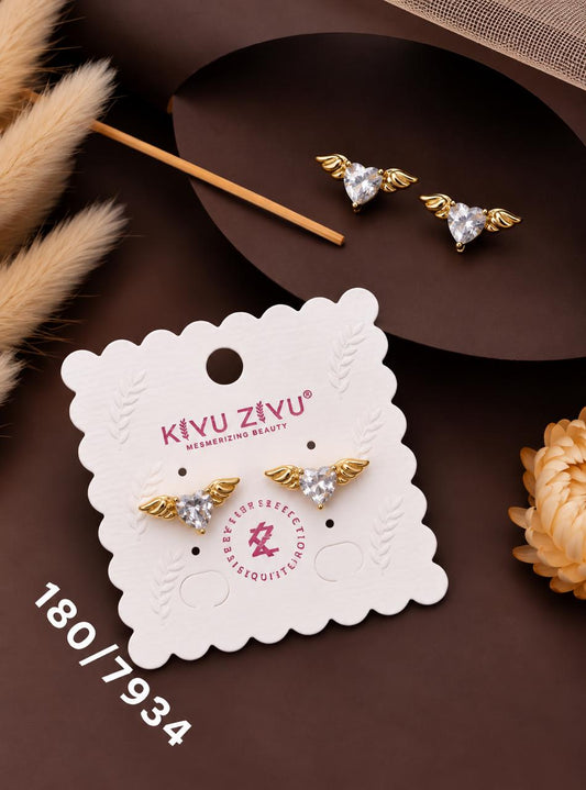 Angel Heart Crystal Stud Earrings