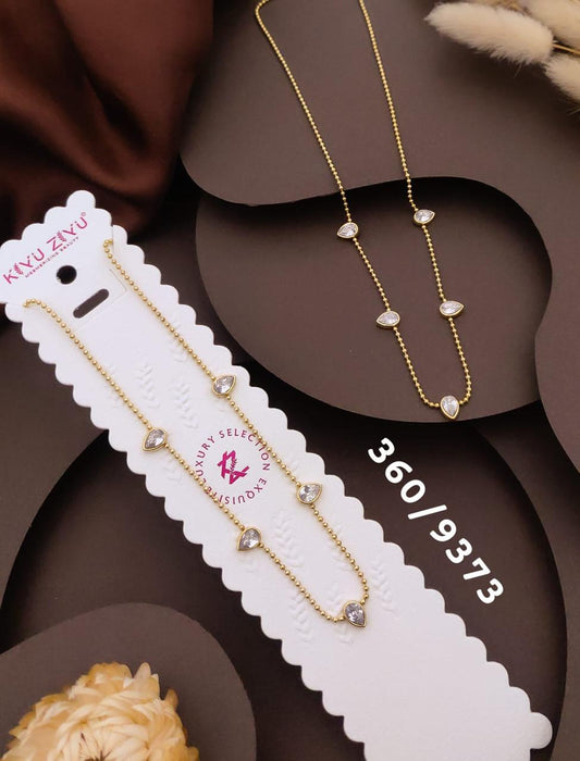 Dainty Teardrop Crystal Layered Necklace