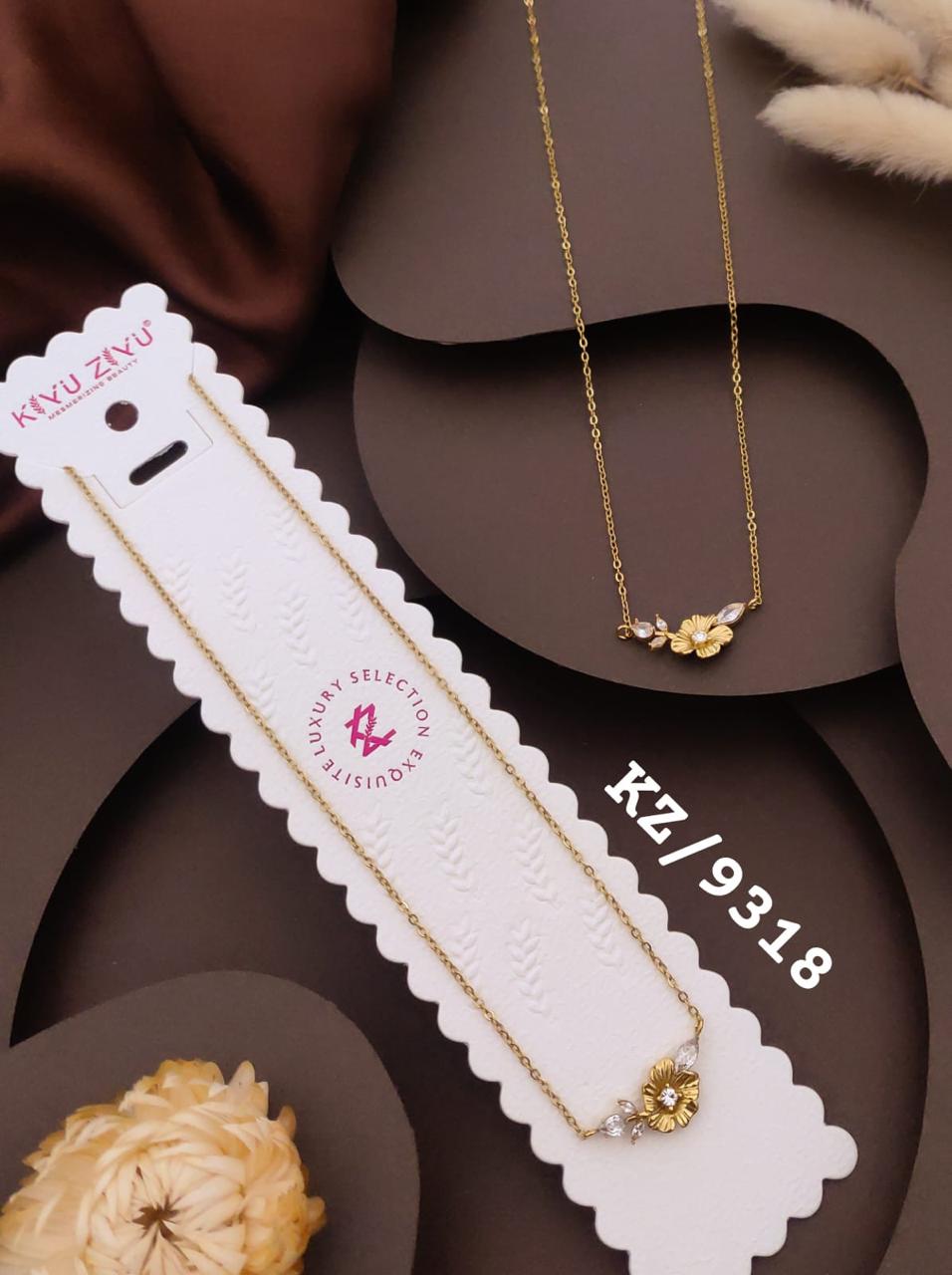 Elegant Floral Crystal Pendant Necklace