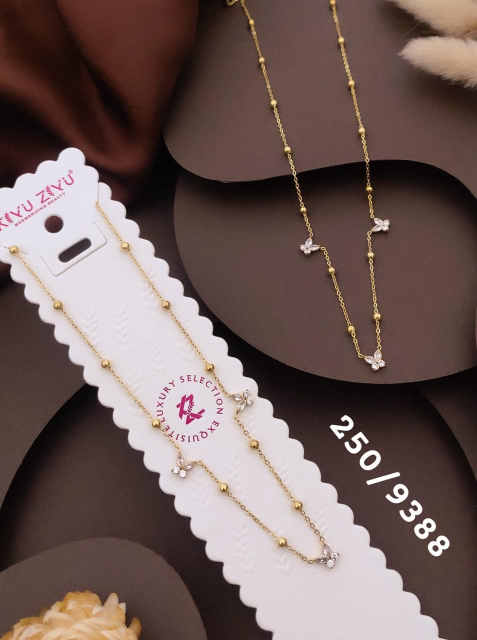 Elegant Butterfly Crystal Gold-Tone Necklace