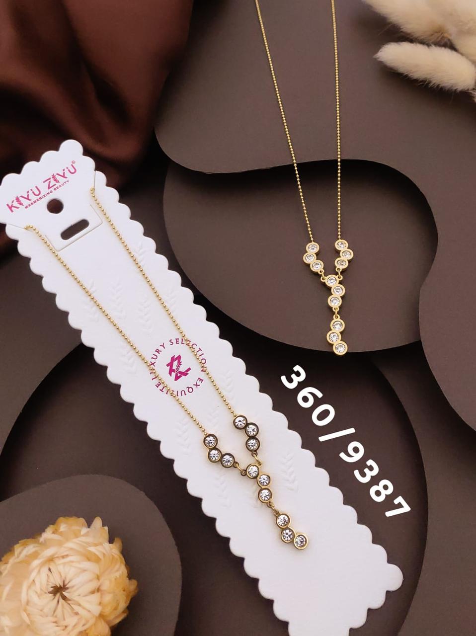Elegant Crystal Cascade Gold-Tone Necklace