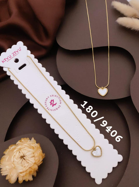Elegant Heart Charm Gold-Tone Necklace