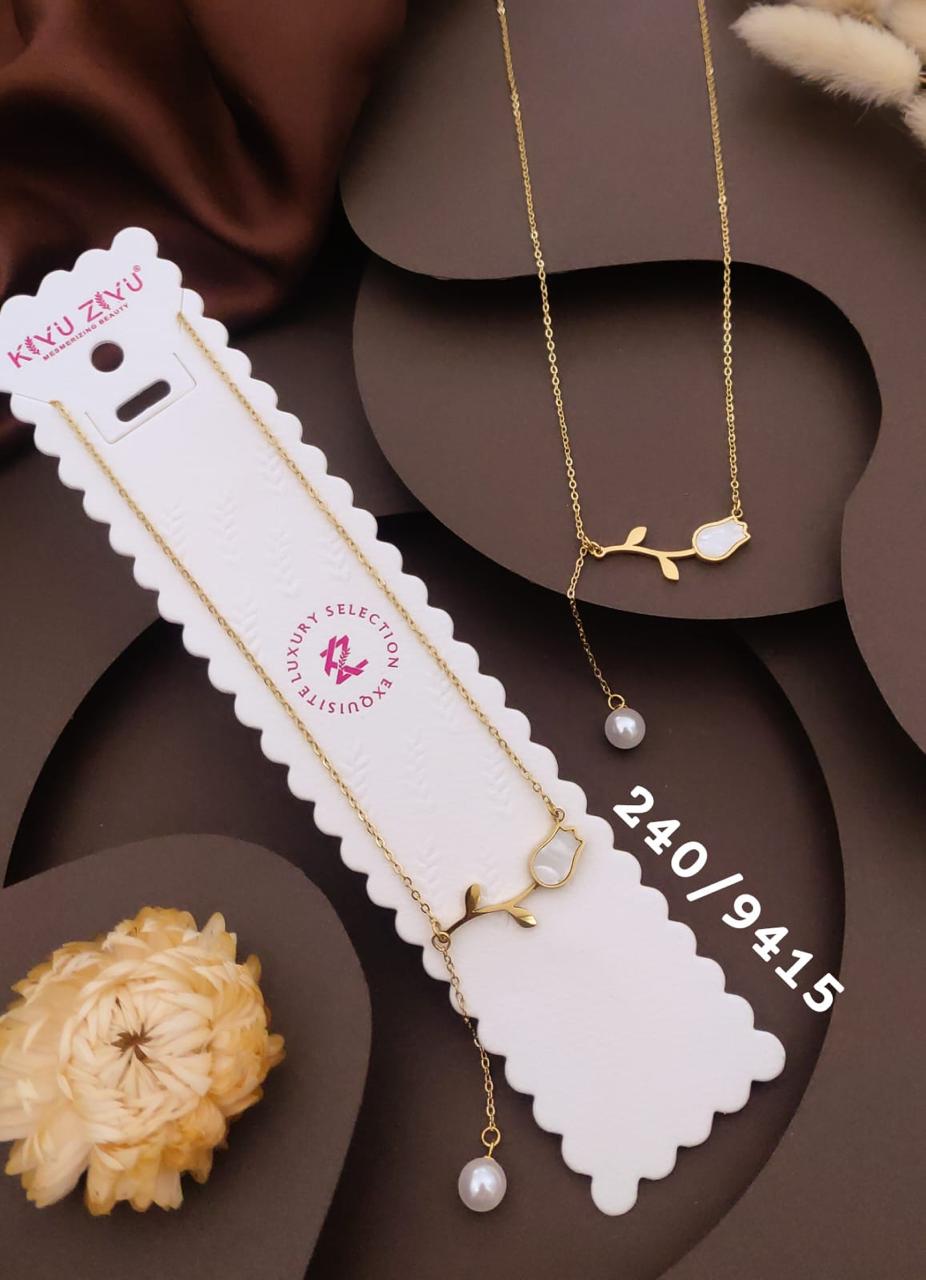 Elegant Pearl Branch Gold-Tone Necklace