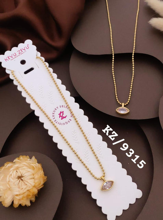 Elegant Oval Crystal Pendant Necklace