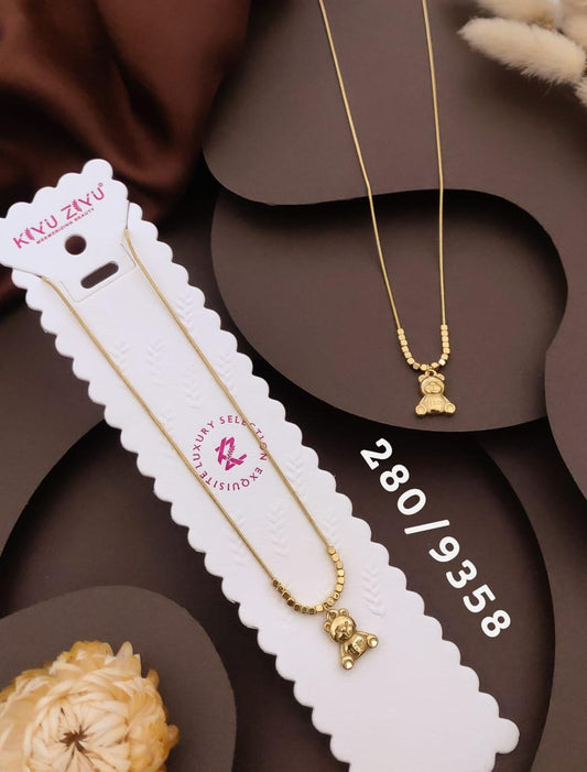 Charming Teddy Bear Pendant Necklace