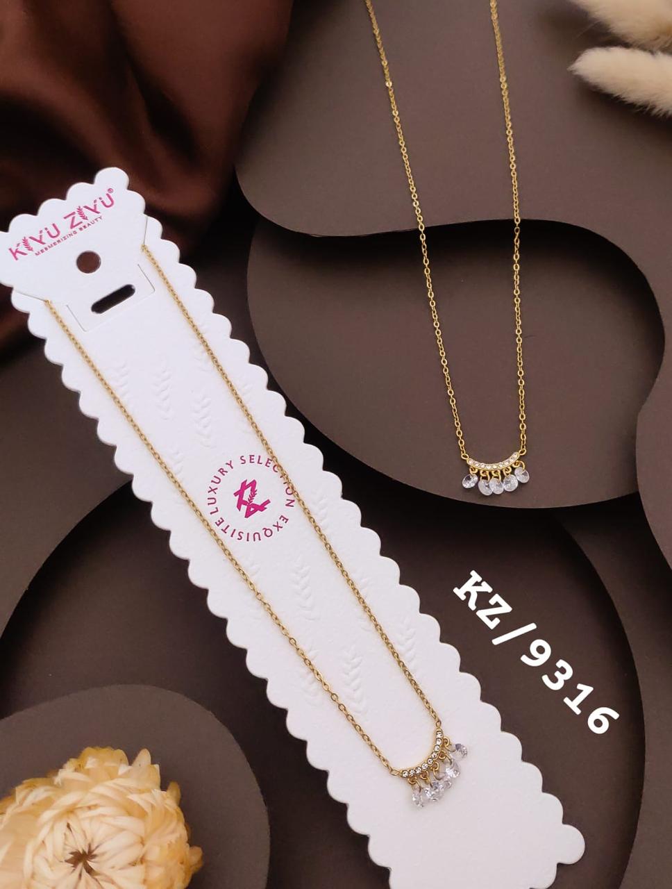 Elegant Crystal Drop Pendant Necklace