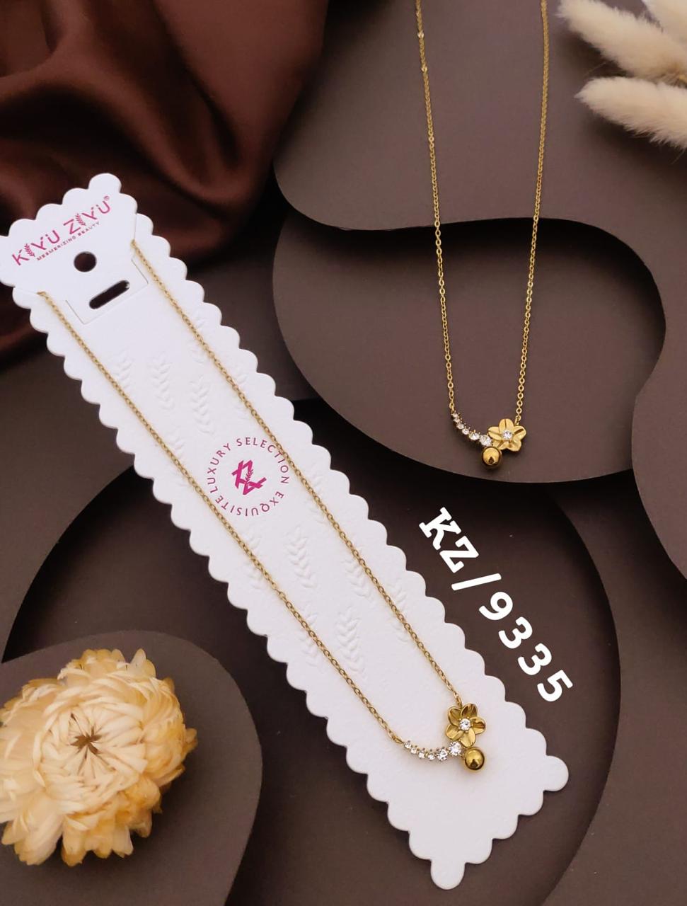 Elegant Floral Crystal Charm Necklace